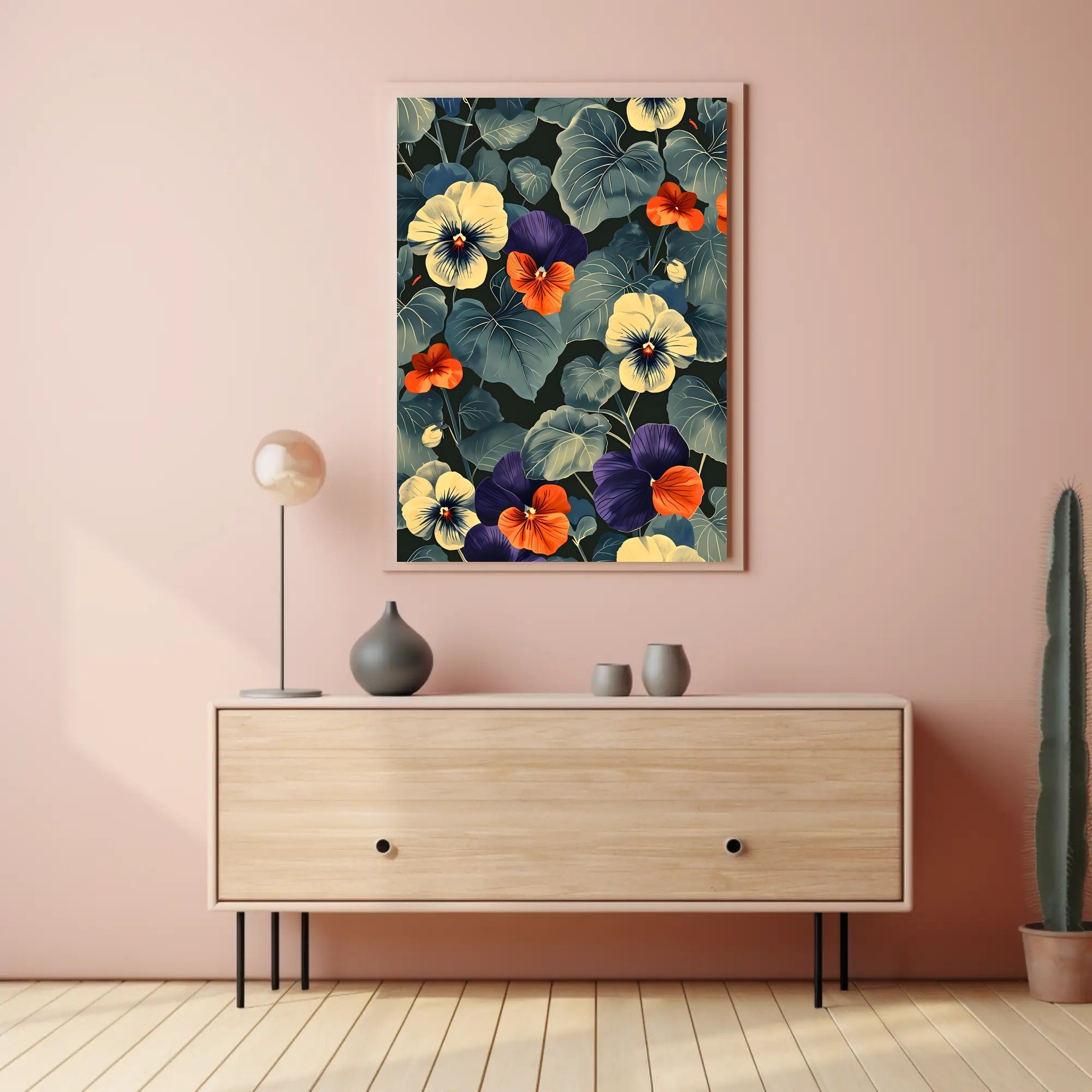 Vibrant Floral Elegance: Modern Botanical Artistic Poster