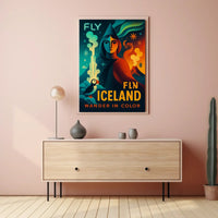 Iceland Adventure Fly and Wander Travel Poster PosterGoat