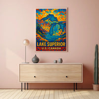 Lake Superior U.S.-Canada Poster