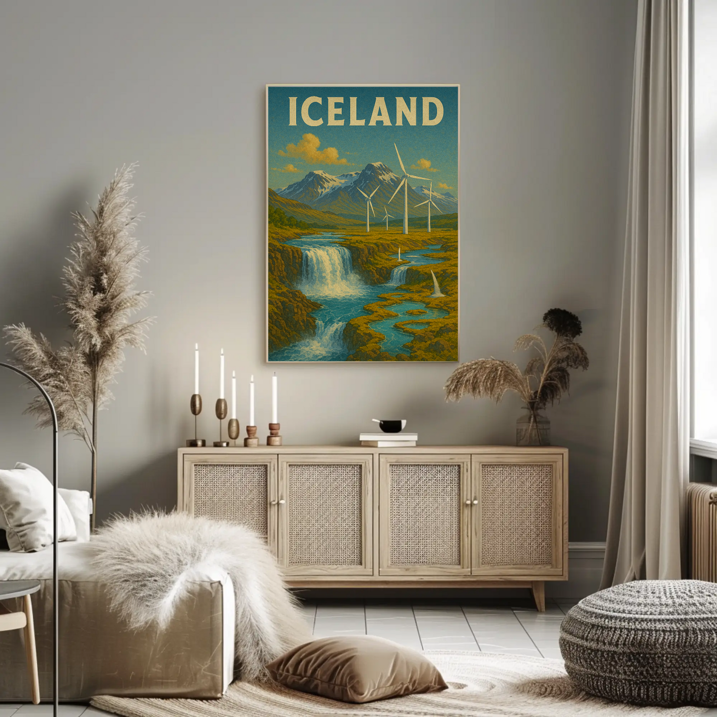 Majestic Icelandic Landscapes and Culture High-End Travel Poster