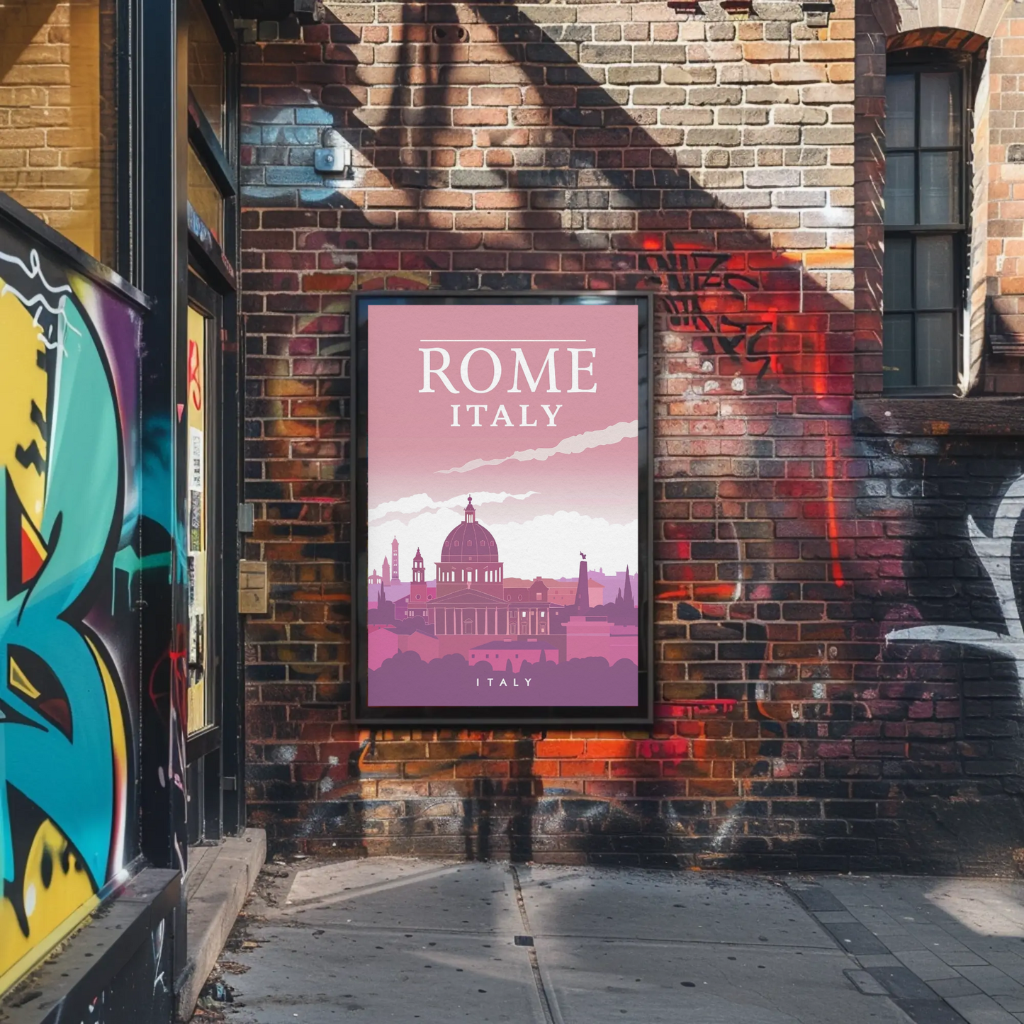 Rome: Cityscape in Pink Hues