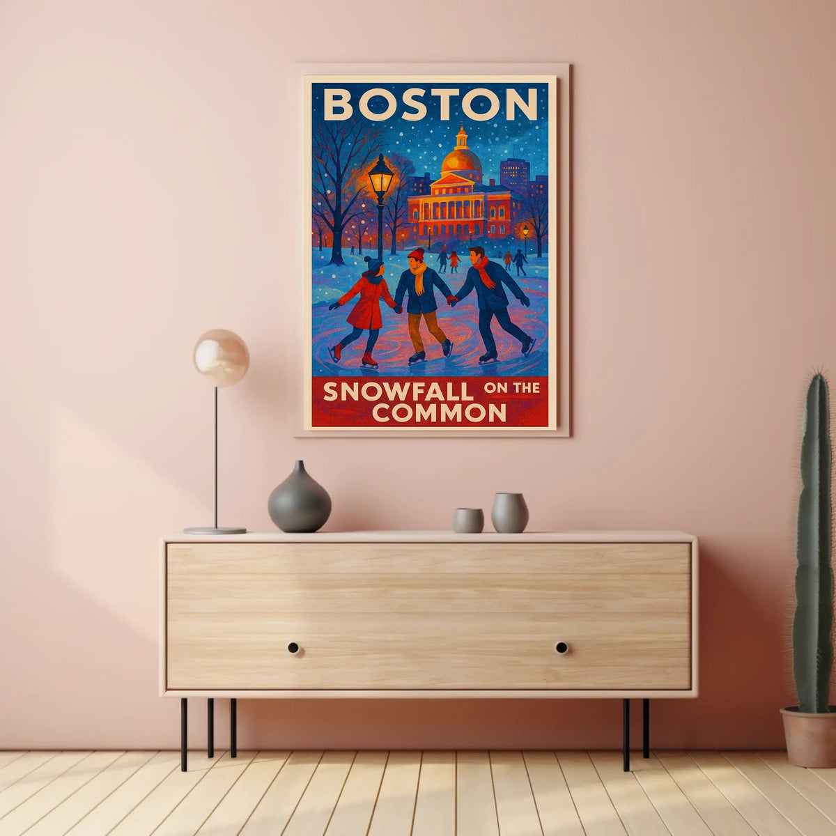 Snowfall on the Common Poster