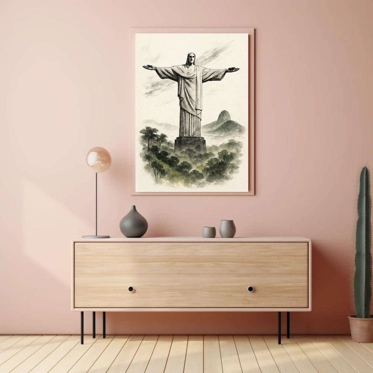 Christ the Redeemer Illustration Poster