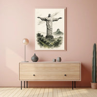 Christ the Redeemer Illustration Poster