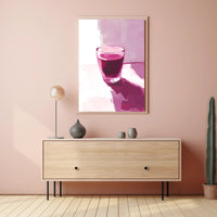Glass Of Red Abstract Poster Wall Art Print