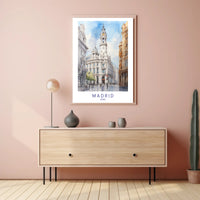Madrid's Historic Building Watercolor Travel Poster PosterGoat