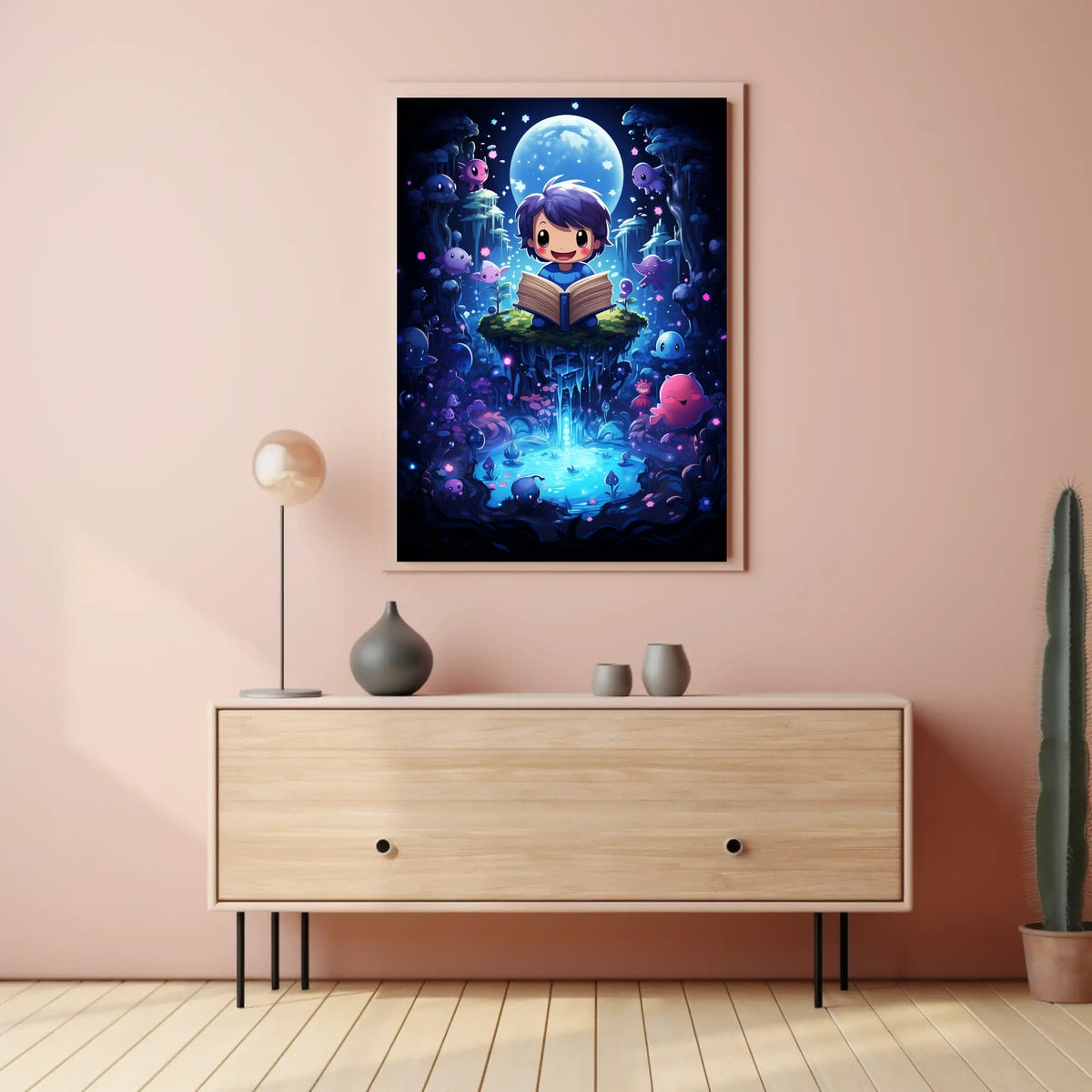 Moonlight Tales Whimsical Fantasy Surrealism Poster