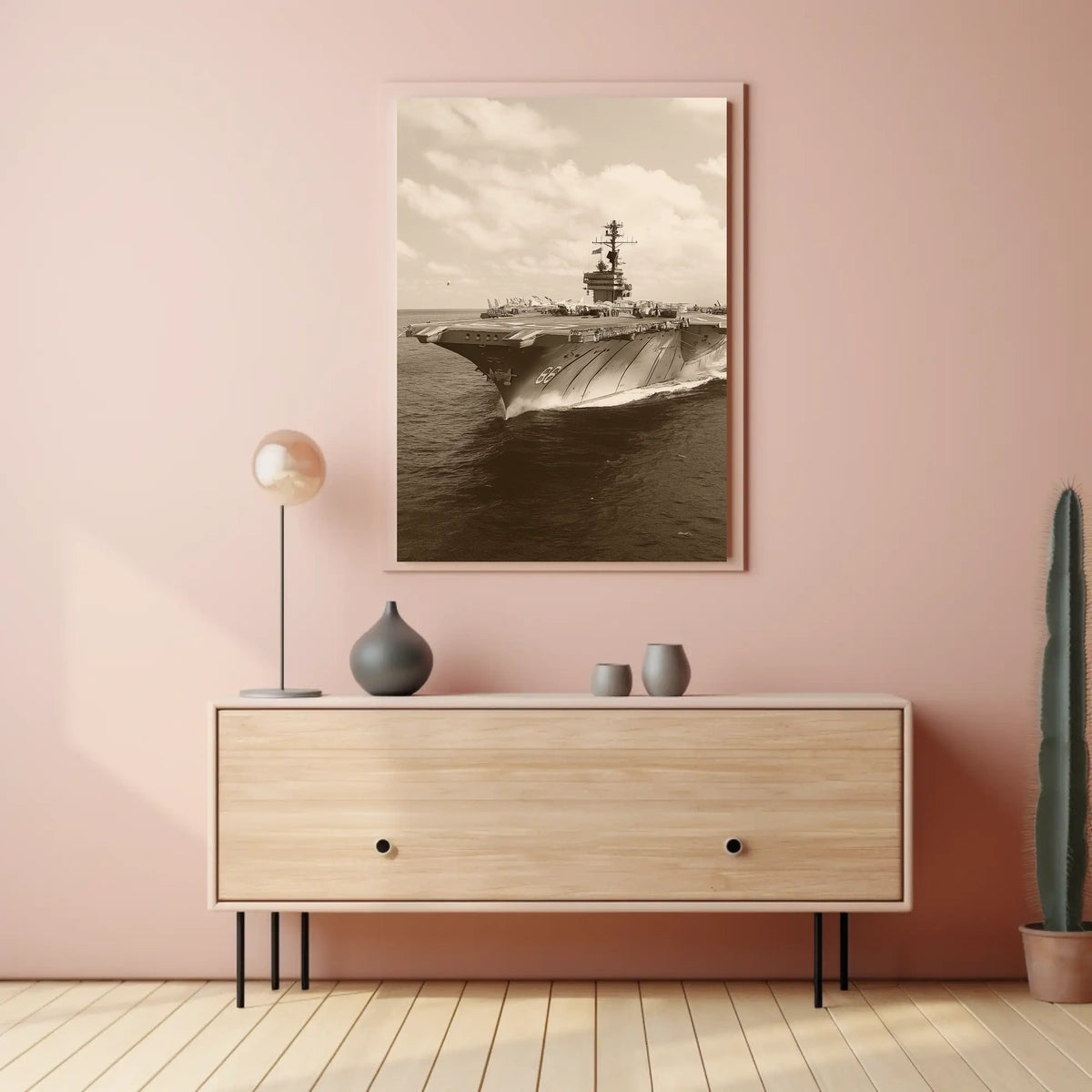 Majestic Aircraft Carrier at Sea Poster
