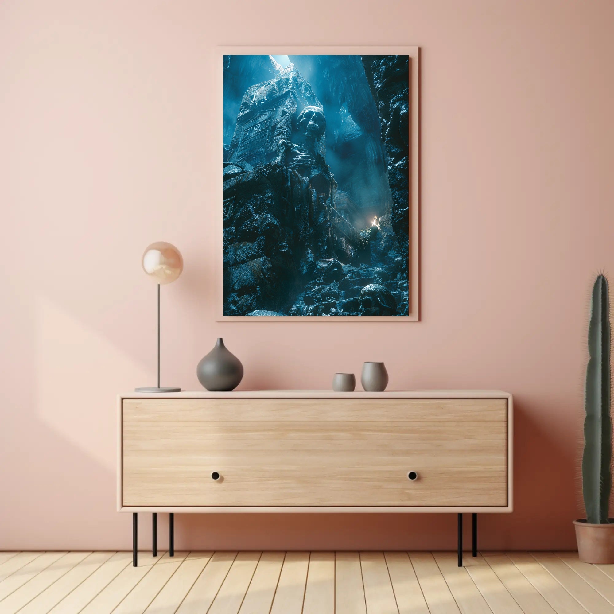 Eerie Crypt Skull Gothic Art Poster PosterGoat