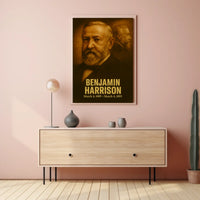 Benjamin Harrison Poster Vintage Presidential Portrait Wall Art Analog Film Aesthetic Print