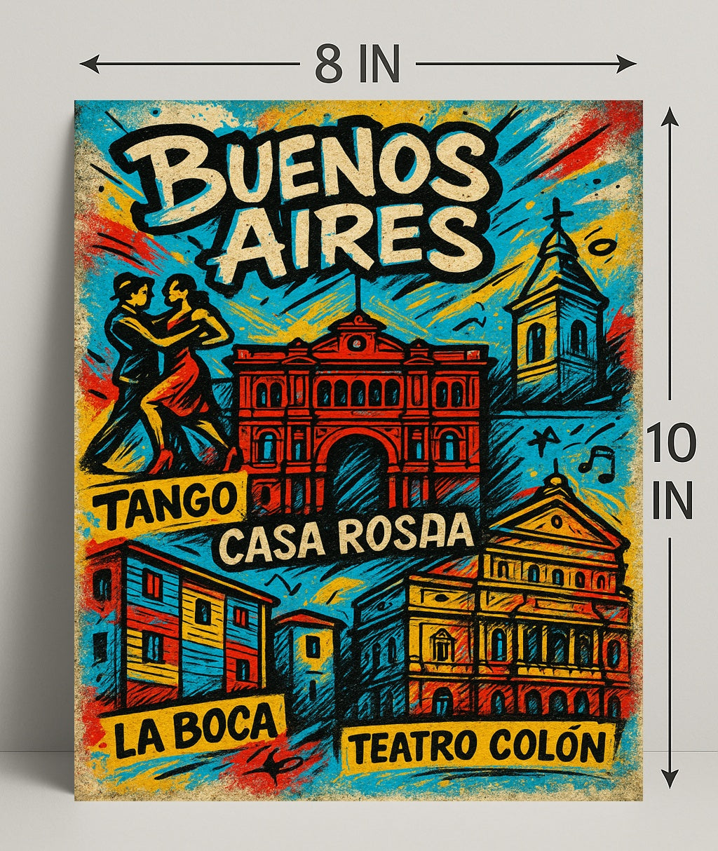 Buenos Aires Highlights Vintage Poster Print PosterGoat