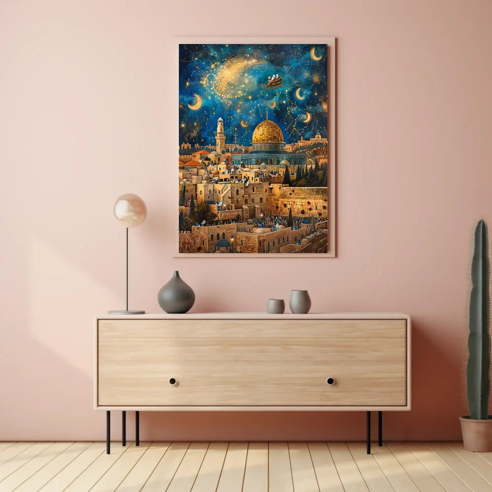 Enchanting Jerusalem Nightscape Holiday Fantasy Poster