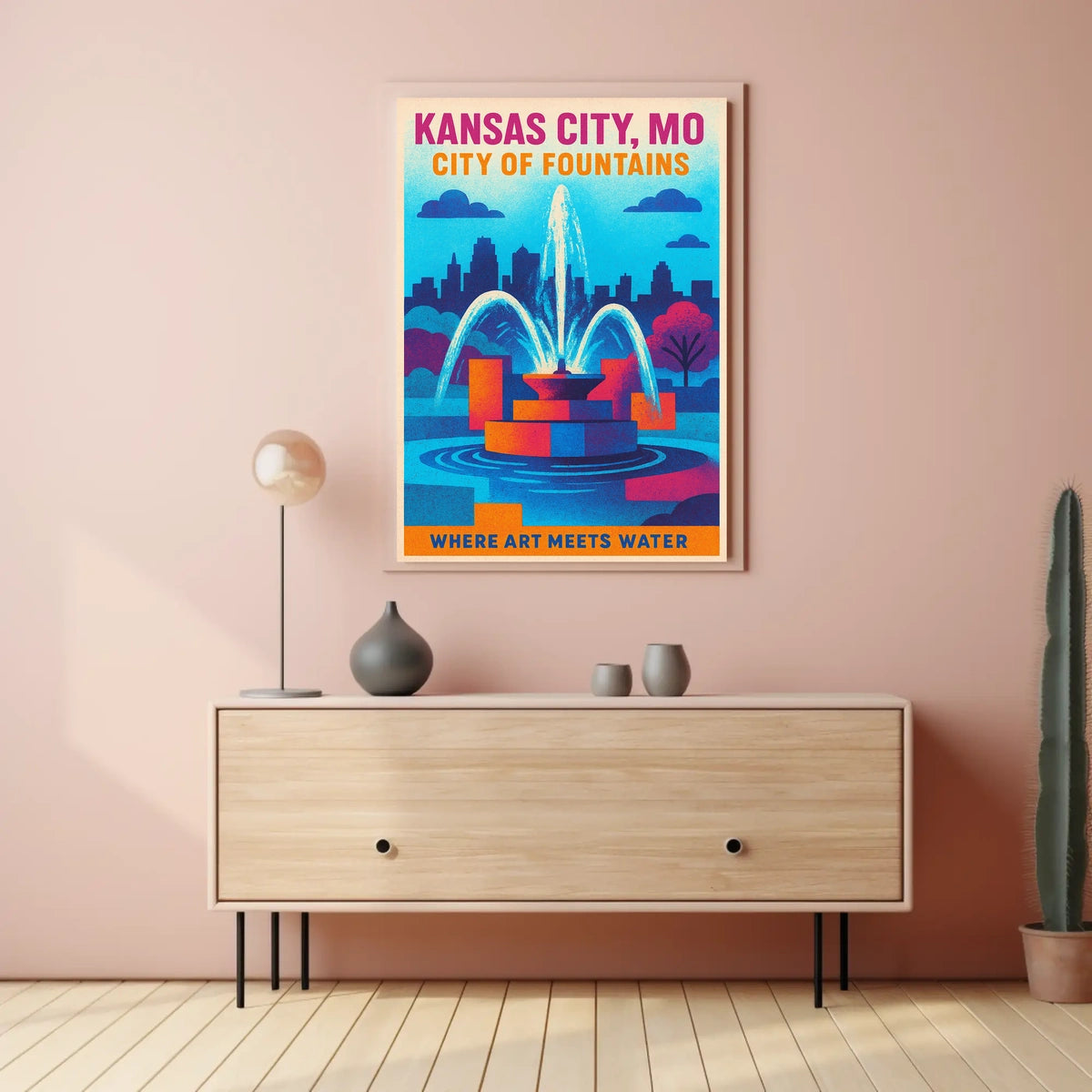 Kansas City City of Fountains Poster