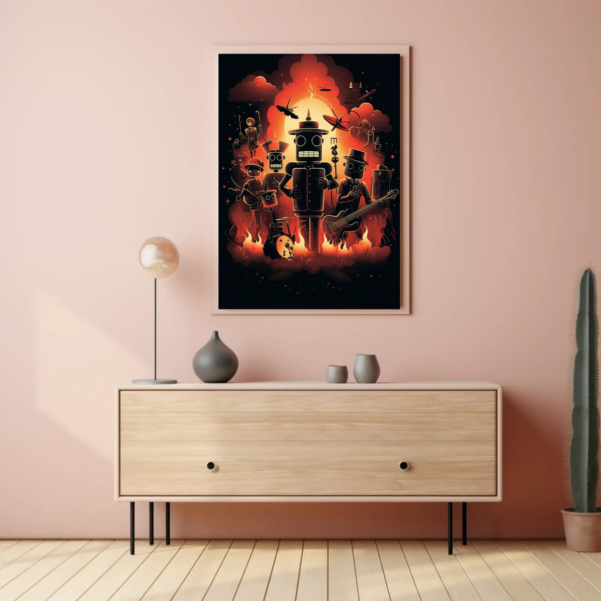 Jazz Robots Neon Futurism Collectible Poster