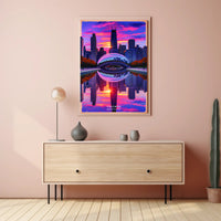 Chicago's Iconic Skyline at Sunset Poster