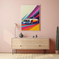 Vintage Racing Car in Dynamic Pop Art Poster PosterGoat
