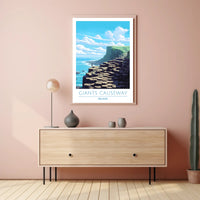 Giants Causeway Illustration Poster