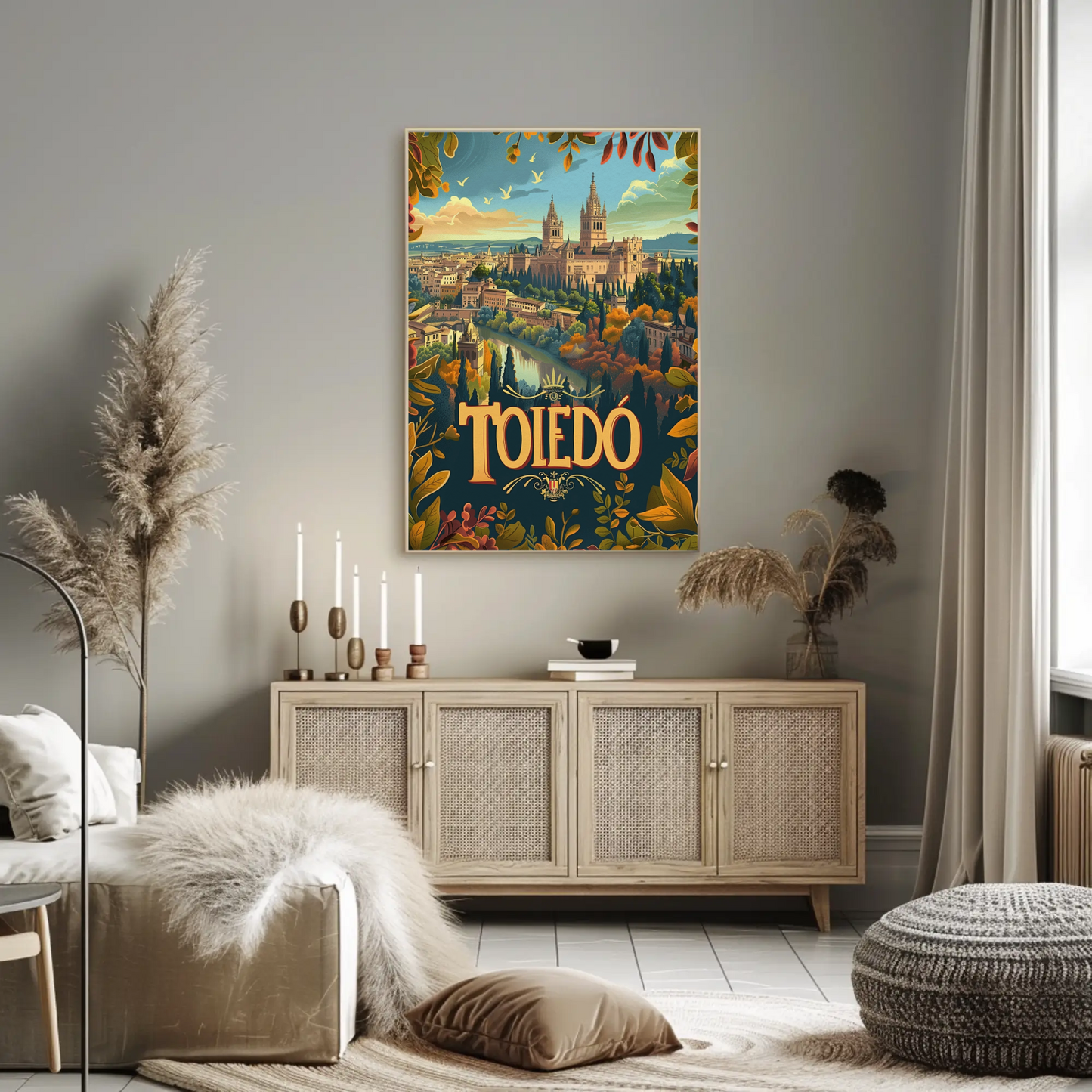 Toledo Autumn View Medieval City Travel Poster