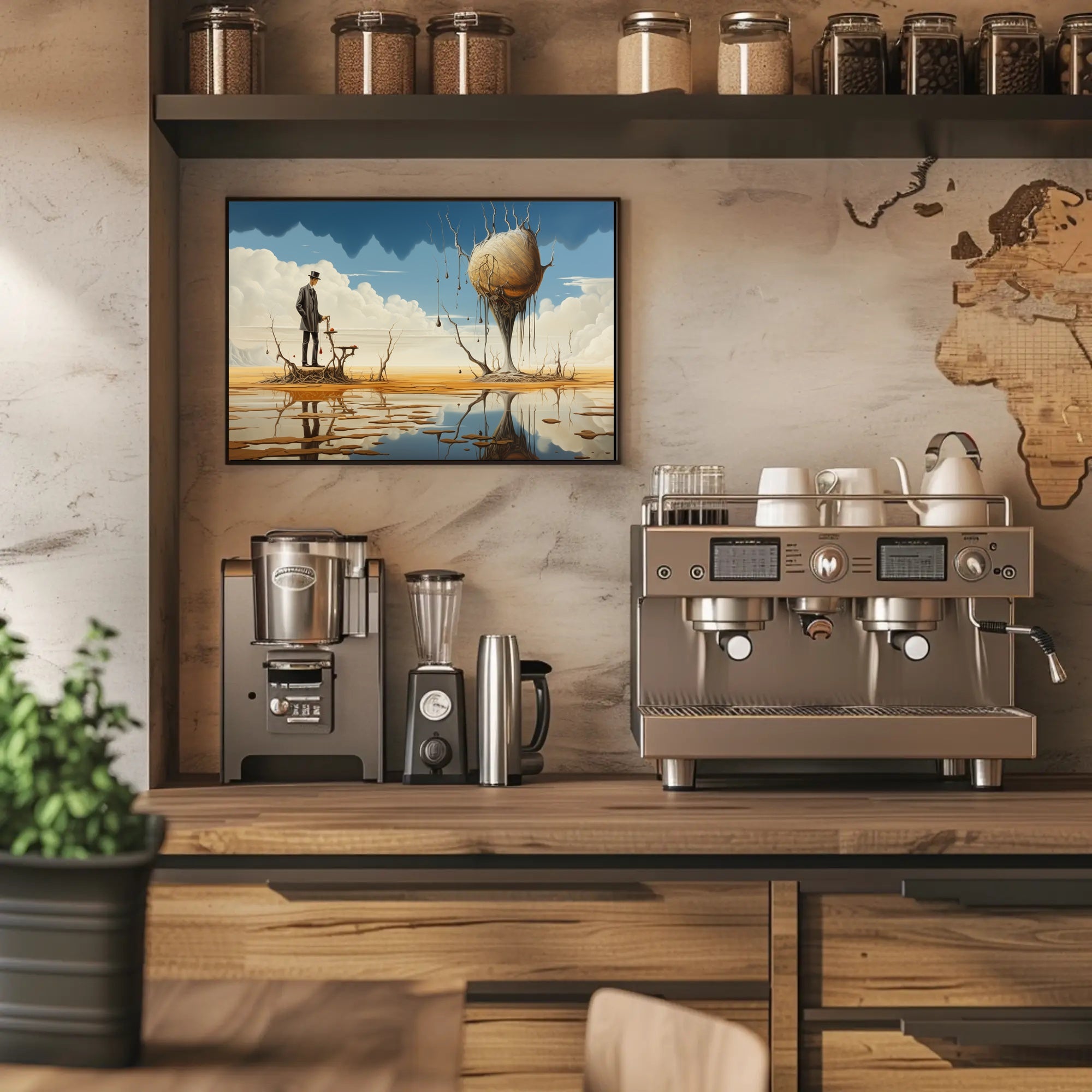 Surreal Dreamscape with Mysterious Island Artistic Poster