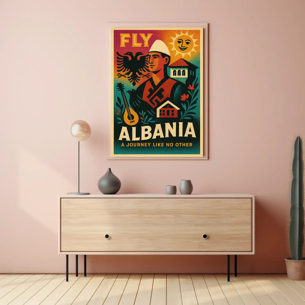 Travel Albania Vintage Poster Cultural Journey Awaits PosterGoat