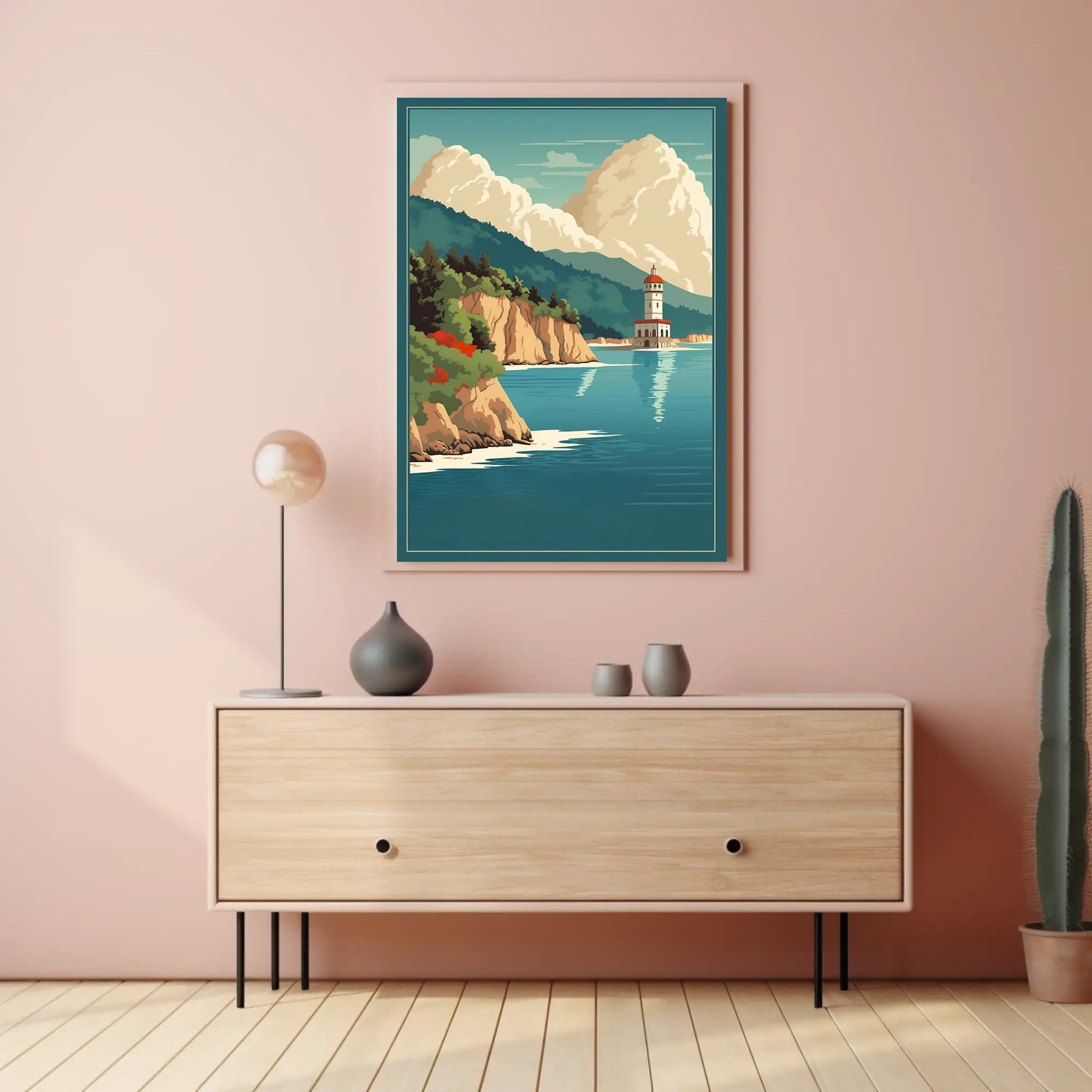 Tranquil Coastal Lighthouse Poster
