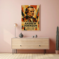 Andrew Johnson 17th President of the United States Layered paper Collage Poster