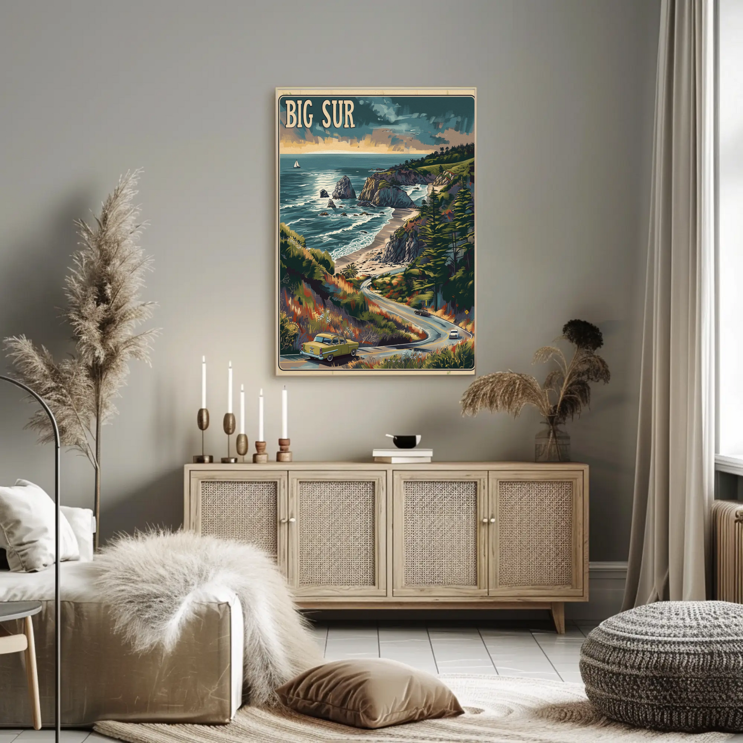 Big Sur Highway Coastal Drive Travel Poster