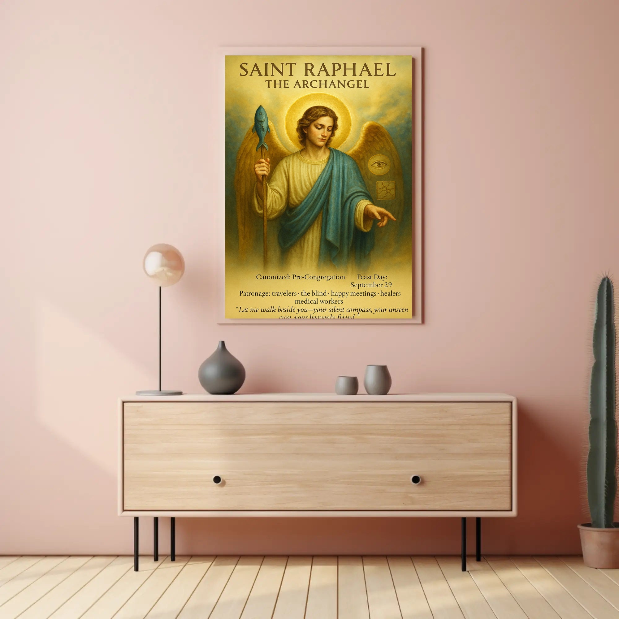 Saint Raphael Archangel Poster: Spiritual Guidance and Support Fantasy