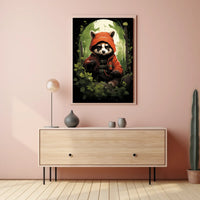 The Mysterious Raccoon Adventurer Poster