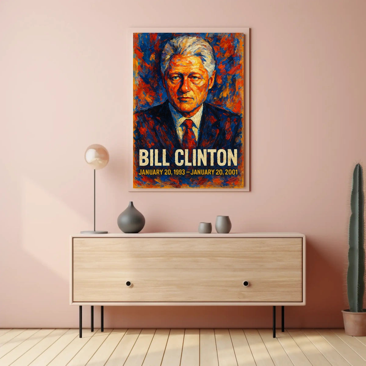 Bill Clinton 42nd President of the United States Glitch Hop Art Poster