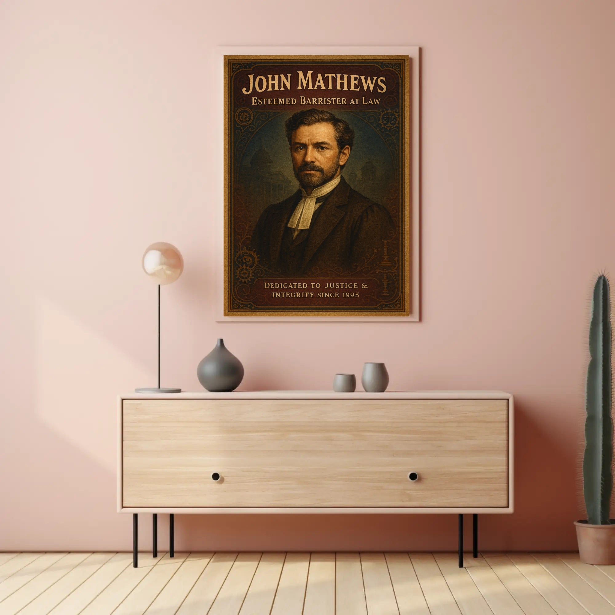 John Mathews Esteemed Barrister Poster