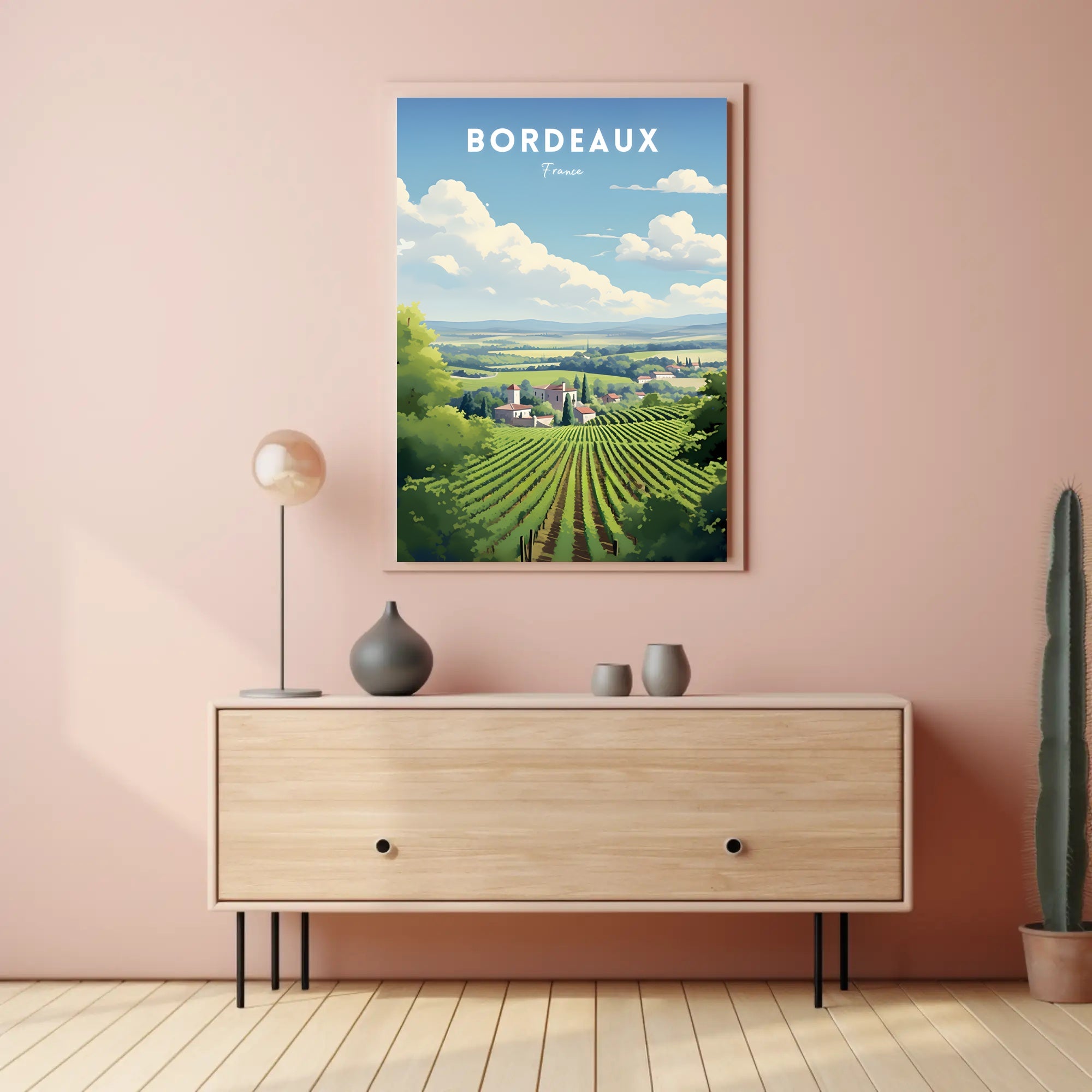 Scenic Bordeaux Vineyards Poster