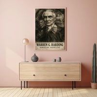 Warren G. Harding 29th President of the United States Double Exposure Poster