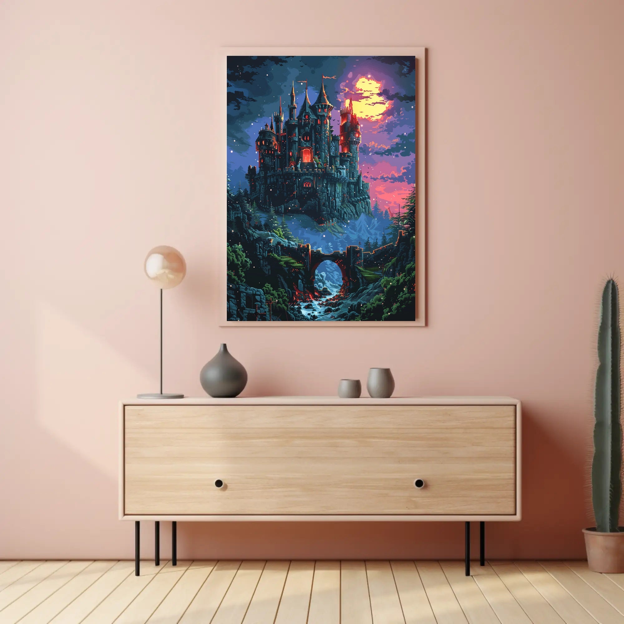 Enchanted Castle at Dusk Wall Art Poster Print PosterGoat