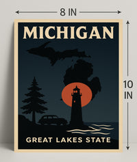 Michigan Great Lakes State Poster PosterGoat