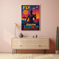 South Sudan Vibrant Travel Advertisement, Vintage-Modern Travel Poster PosterGoat