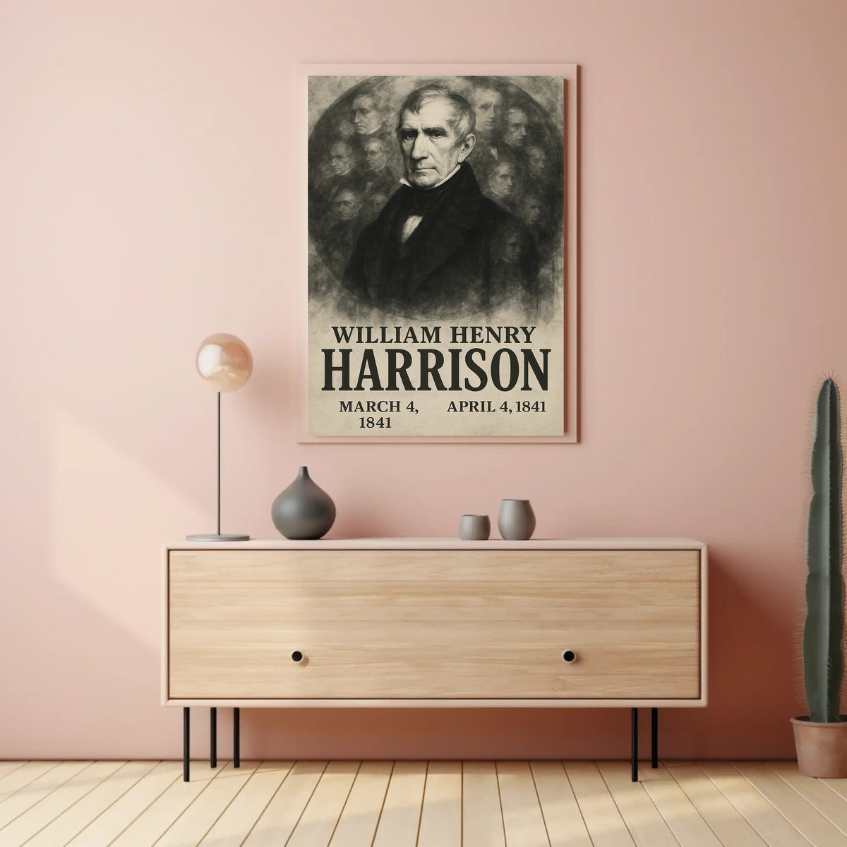 William Henry Harrison 9th President of the United States Double Exposure Poster
