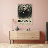 William Henry Harrison 9th President of the United States Double Exposure Poster