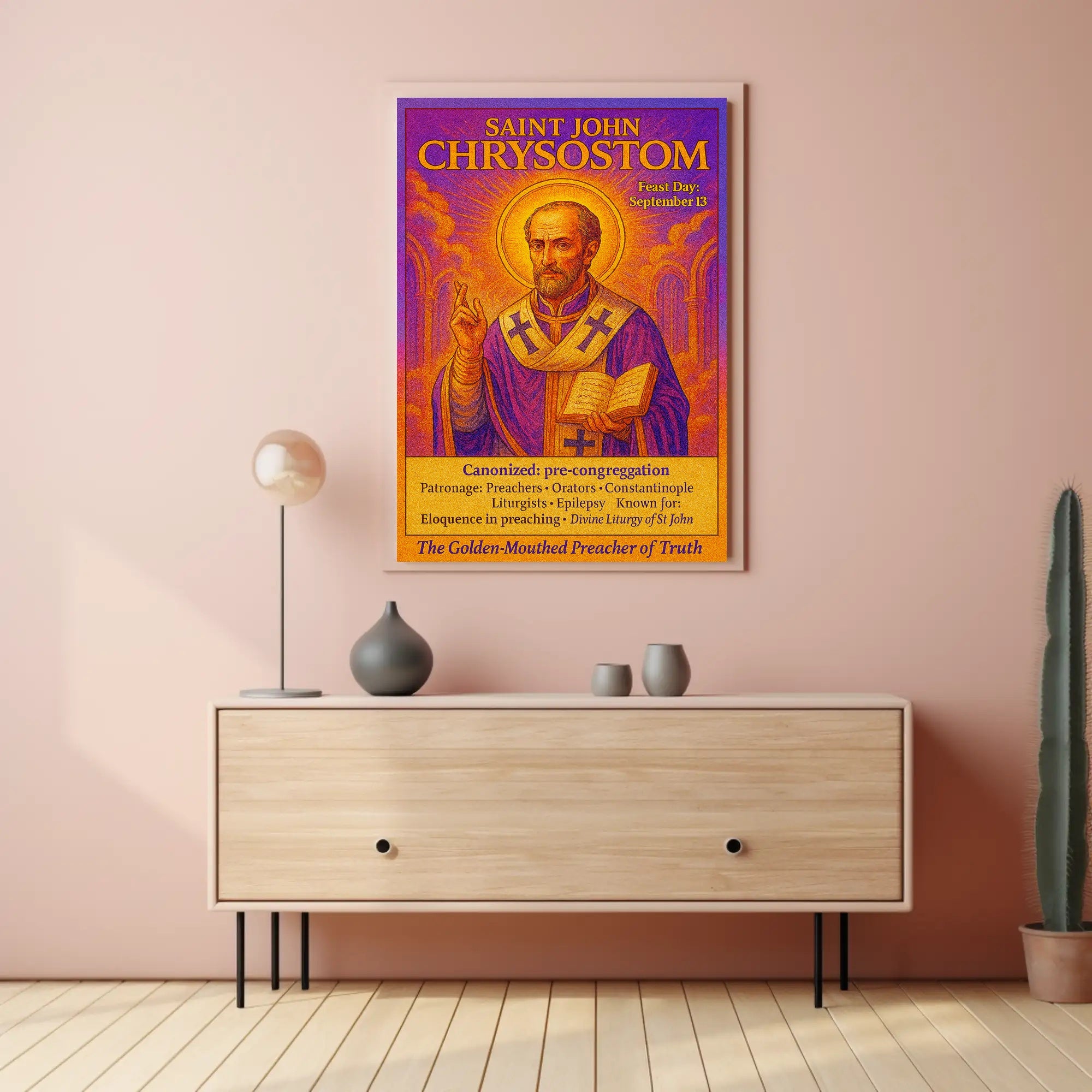Saint John Chrysostom The Golden-Mouthed Preacher Poster PosterGoat