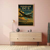 Douglas DC-3 Vintage Aircraft Poster Print