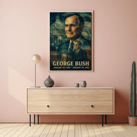 George H. W. Bush 41st President of the United States Double Exposure Poster