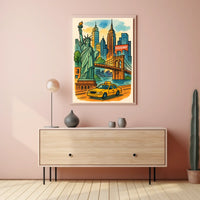 Discover New York City Iconic Landmarks Illustration