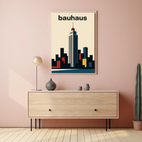 Modernist Skyline Geometric Design Poster - Abstract, Artistic, or Pop Culture Poster