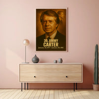 Jimmy Carter Presidential Portrait Poster Vintage Analog Film Aesthetic Wall Art Print USA History