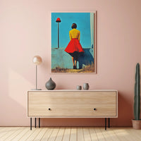 Red Lamp Poster Retro Wall Art Print Home Decor