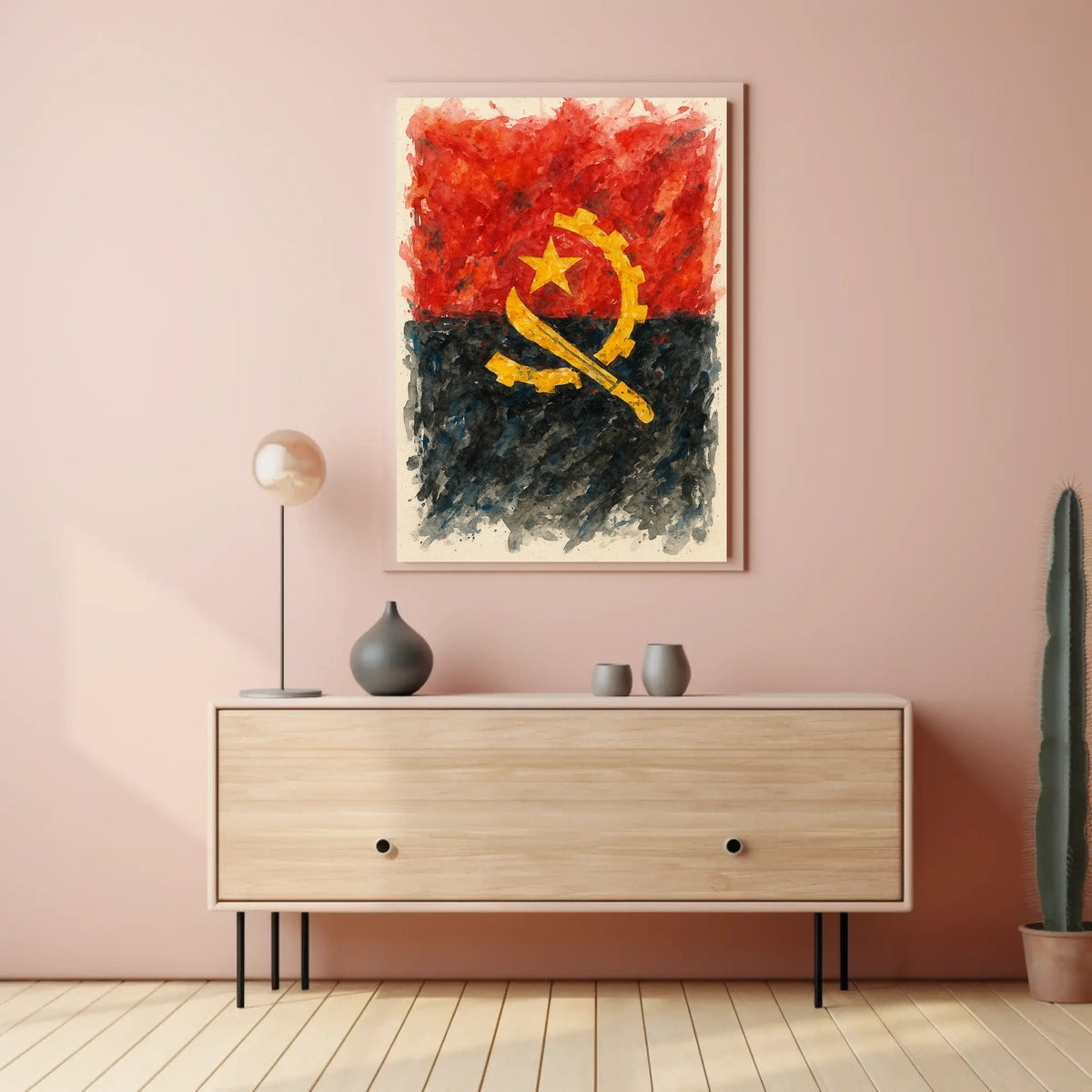 Angolan Flag Art Poster