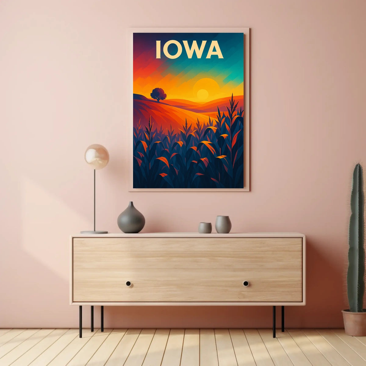 Iowa Sunset Landscape Poster