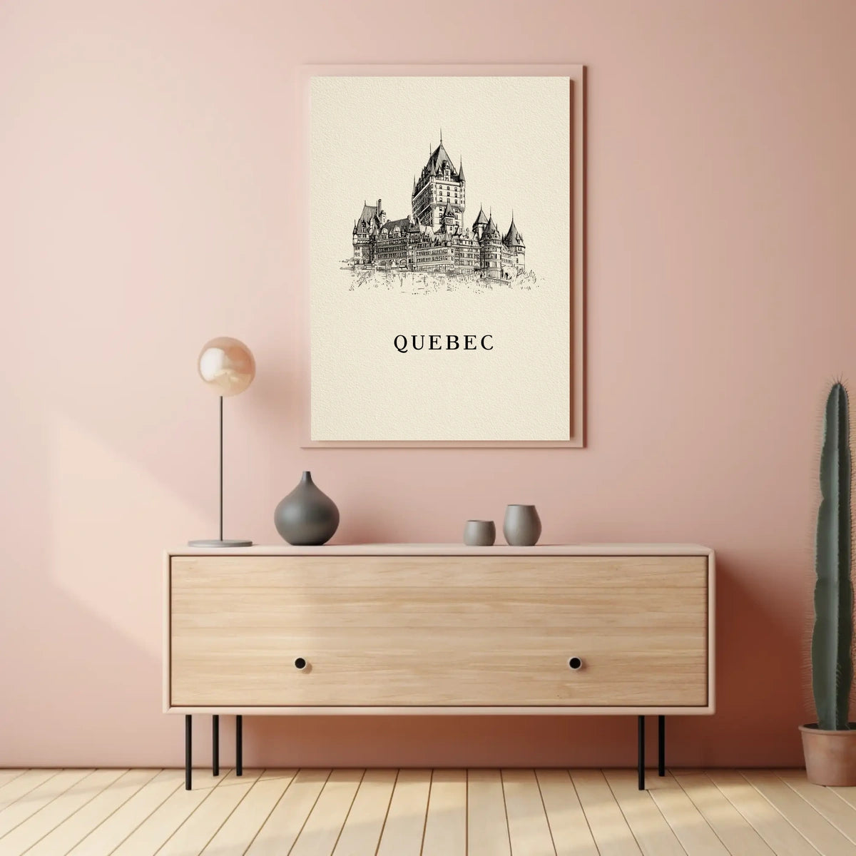 Quebec Architectural Illustration Poster