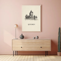 Quebec Architectural Illustration Poster