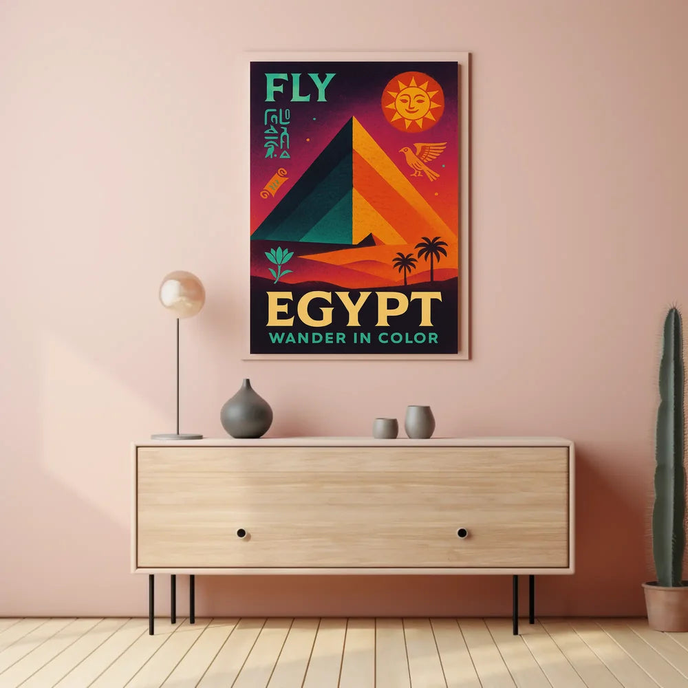 Egyptian Adventure Vibrant Pyramids Travel Poster PosterGoat
